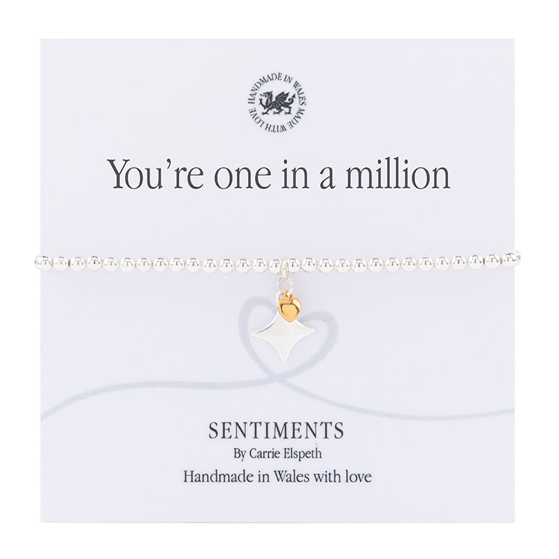 "You're one in a million" Sentiments Bracelet by Carrie Elspeth
