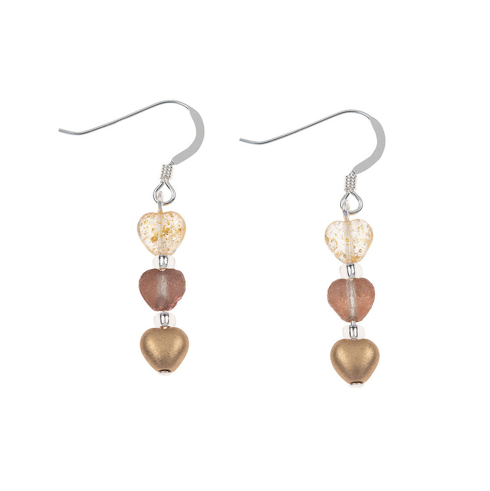 Calon Recycled Glass Gold Shades Earrings by Carrie Elspeth