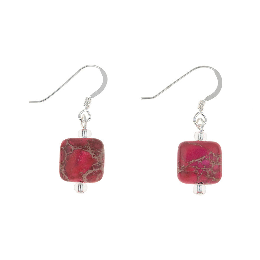 Jasper Pillows Gemstone Earrings in 4 colours- by Carrie Elspeth