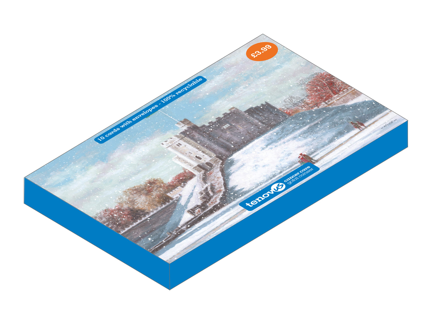 Festive Cardiff Castle Christmas cards pack of 10 bilingual greeting