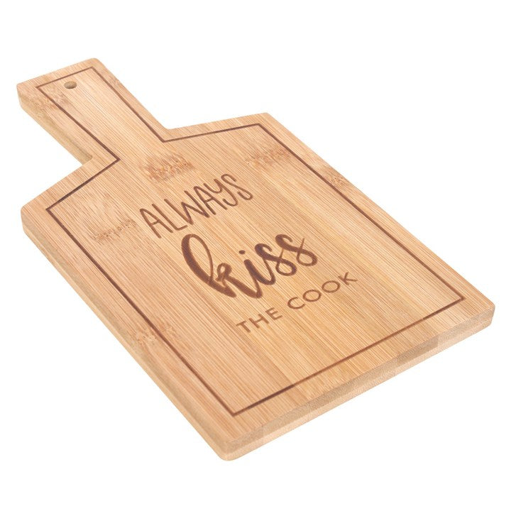 Kiss the Cook Small Bamboo Serving Board