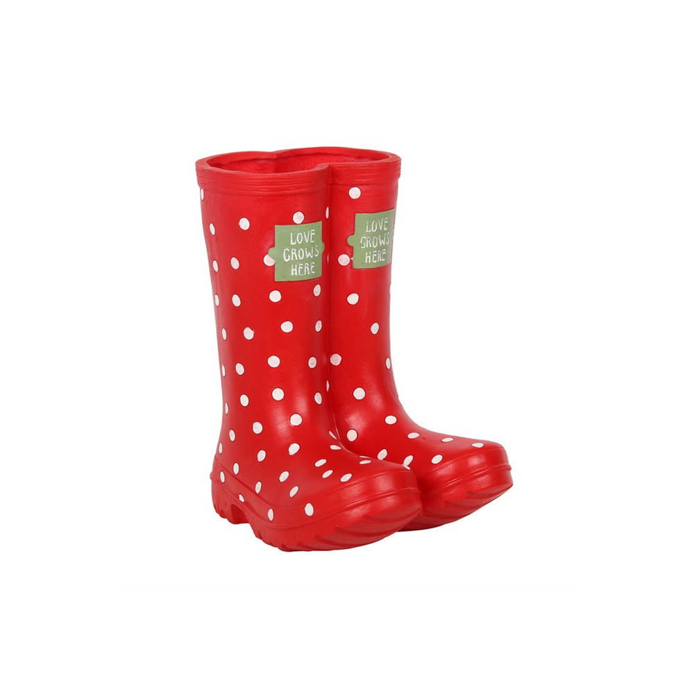 Red Welly Boot Planter