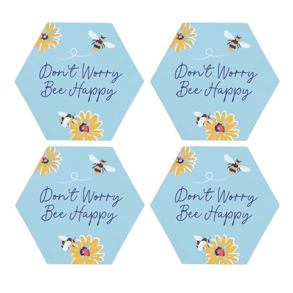 Don't Worry Bee Happy Coaster Set