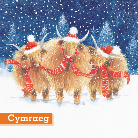 Highland Fling Christmas Cards Pack of 10 Cymraeg Welsh greeting