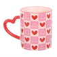 Love Yourself Checkered Mug with Heart Handle