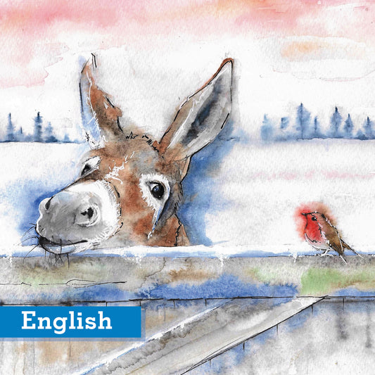 Donkey and Robin Friends Christmas Cards Pack of 10 English Greeting