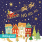 Santa's on his way Christmas cards Pack of 10 Bilingual greeting