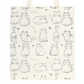 White Cat Print Polycotton Tote Bag