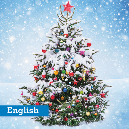 Adorned Christmas Tree Christmas Cards pack of 10 English greeting