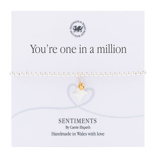 "You're one in a million" Sentiments Bracelet by Carrie Elspeth