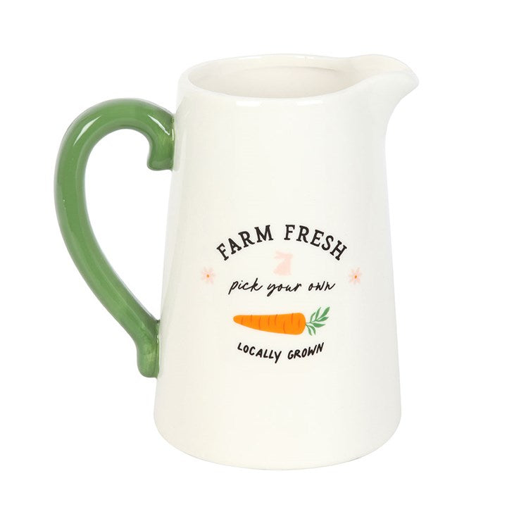 Farm Fresh Carrot Patch Ceramic Flower Jug