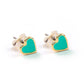 Teal Enamel Heart Stud Gold Plated Earrings by Carrie Elspeth