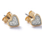Silver Glitter Heart Stud Gold Plated Earrings by Carrie Elspeth