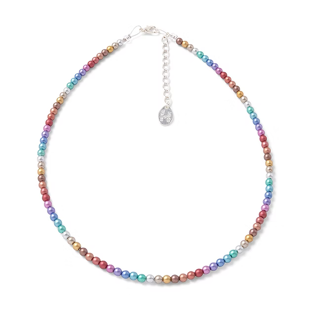 Rainbow Pearl Beaded Necklace by Carrie Elspeth