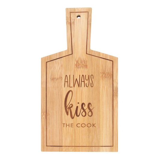 Kiss the Cook Small  Bamboo Serving Board