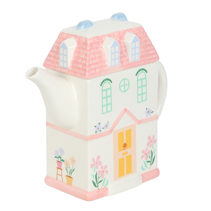 Pastel House Shaped Teapot