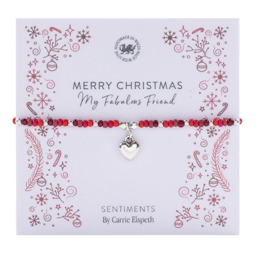 Merry Christmas my fabulous friend- Red & Silver Bracelet by Carrie Elspeth