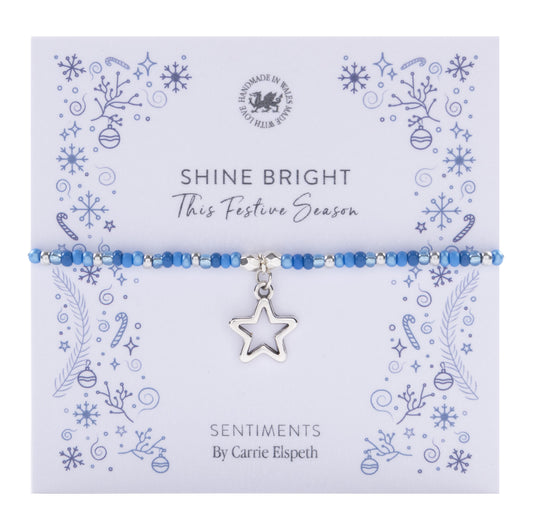 Shine Bright this festive season  - Blue & Silver Bracelet by Carrie Elspeth