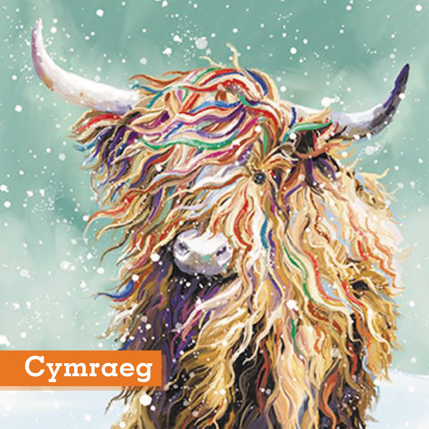 Highland Cow Christmas Cards Welsh Cymraeg Pack of 10