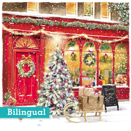 Christmas Emporium  Christmas Cards Bilingual Greeting Pack of 10