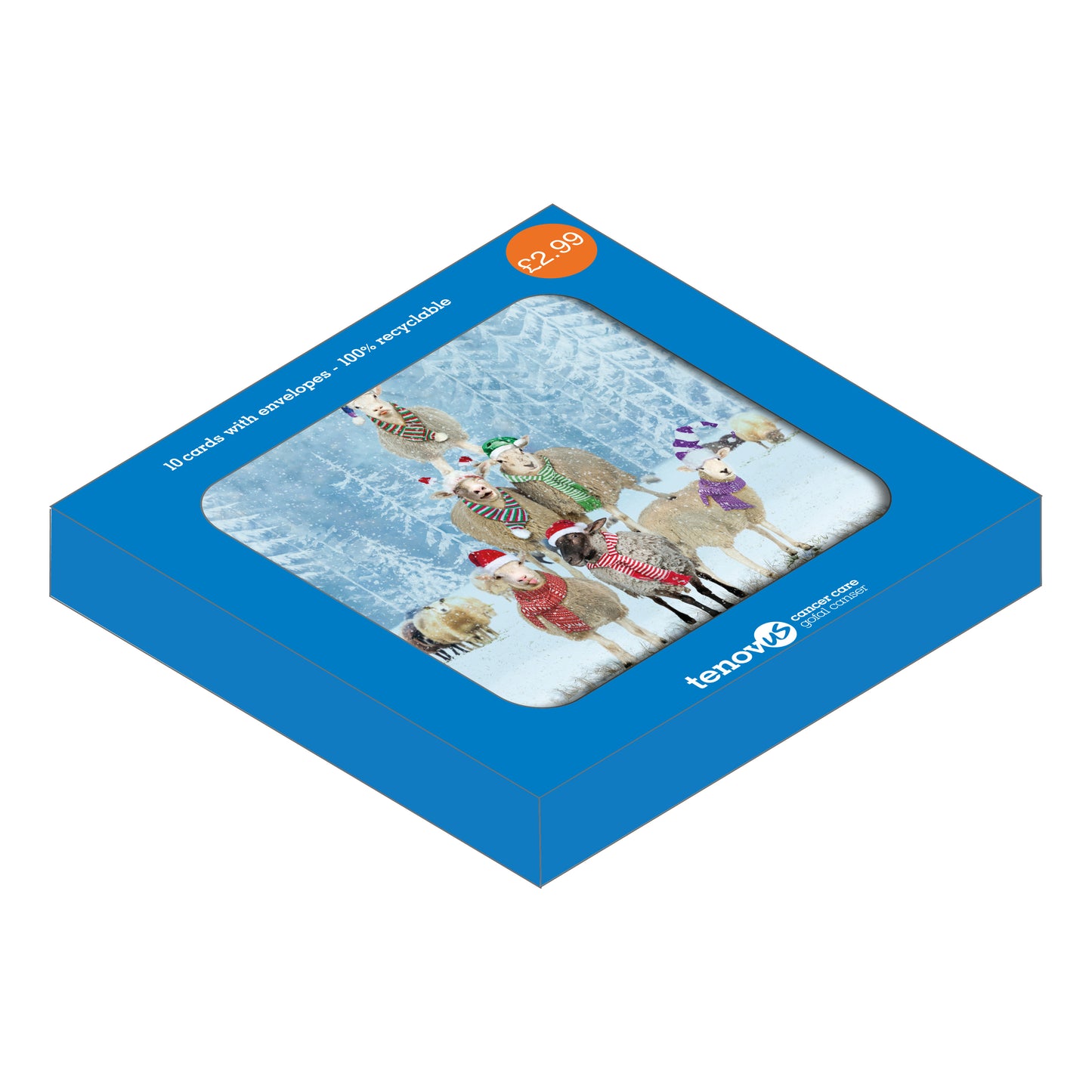 Christmas Sheep Stack Christmas cards Pack of 10 Cymraeg Welsh Greeting