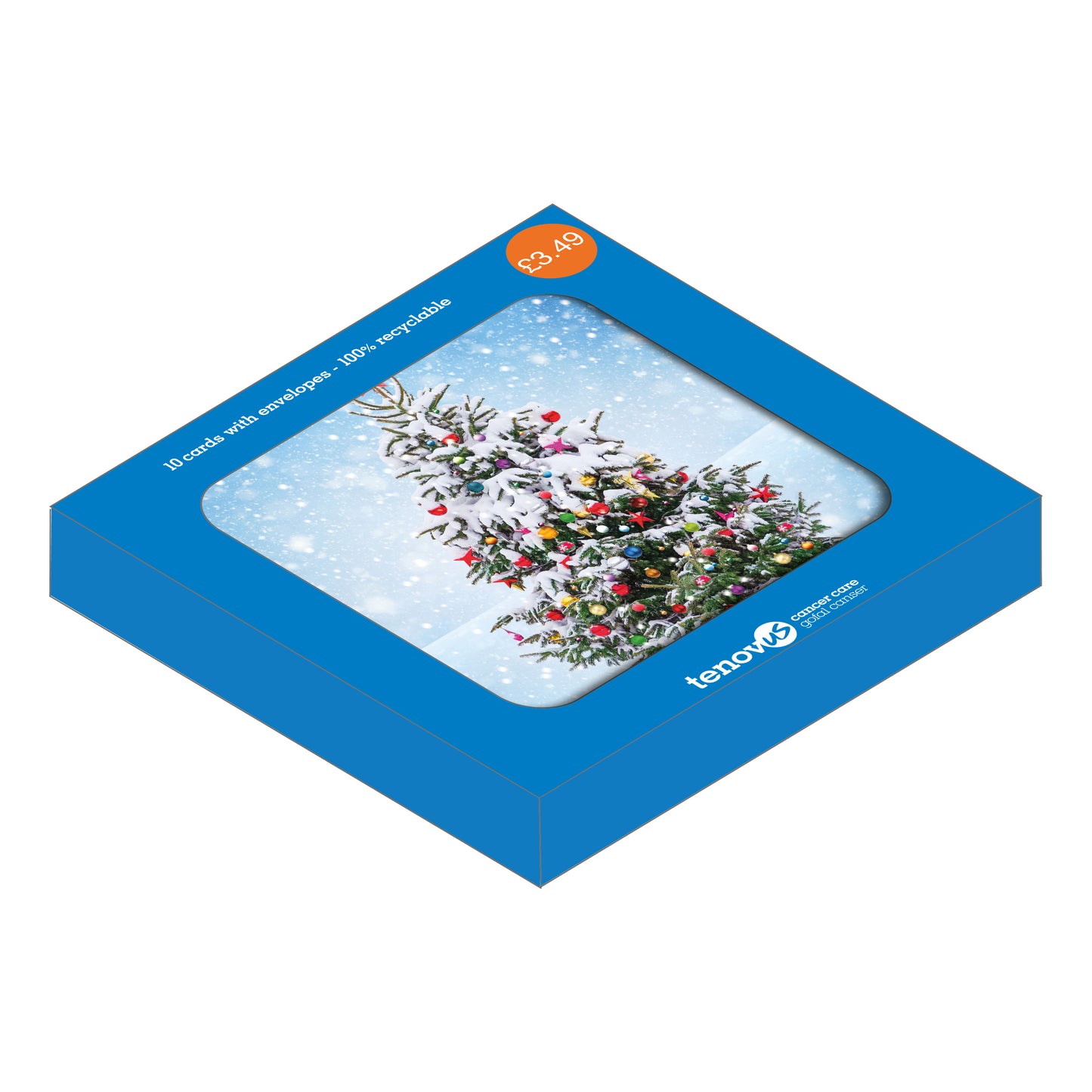 Adorned Christmas Tree Christmas Cards pack of 10 Bilingual greeting