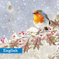 Frosted Robin Christmas Cards Pack of 10 English Greeting