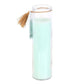 White Sage Tube Candle with Clear Quartz Crystals