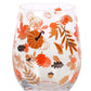 Autumn Pumpkin Leaves and Pumpkins Stemless Glass