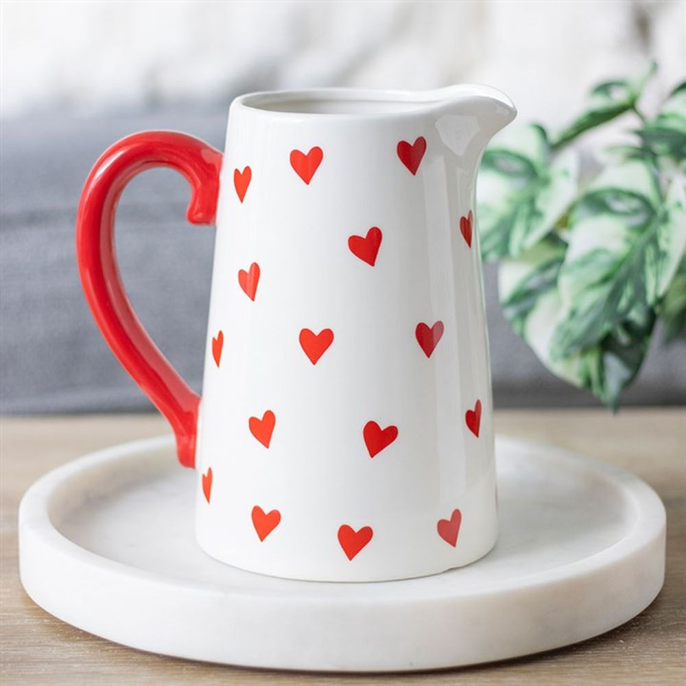 17cms Heart Print Ceramic Flower Jug