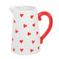 17cms Heart Print Ceramic Flower Jug