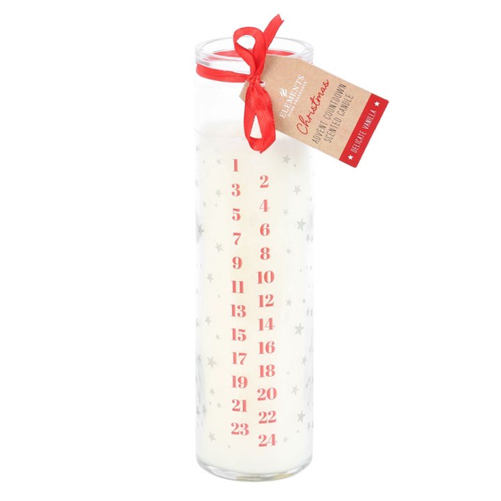 White Vanilla Advent Tube Candle