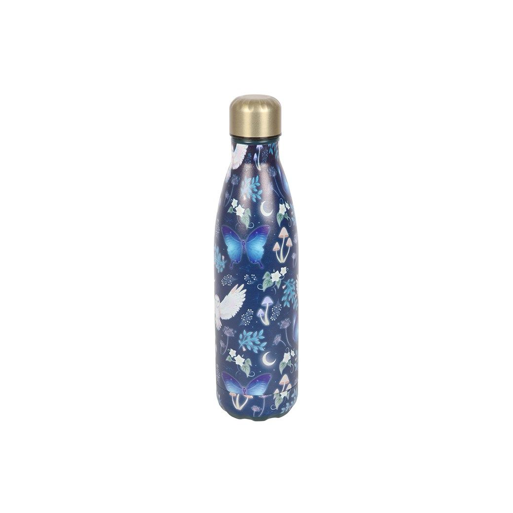 Night Flight Owl Print Metal Water Bottle