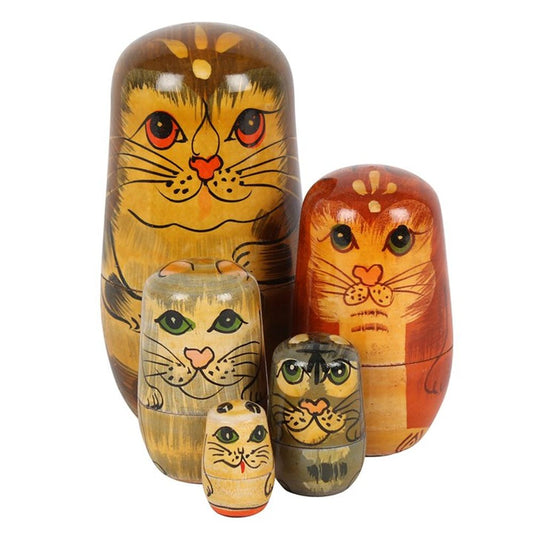 Cat Russian Doll Ornament & Painted Toy