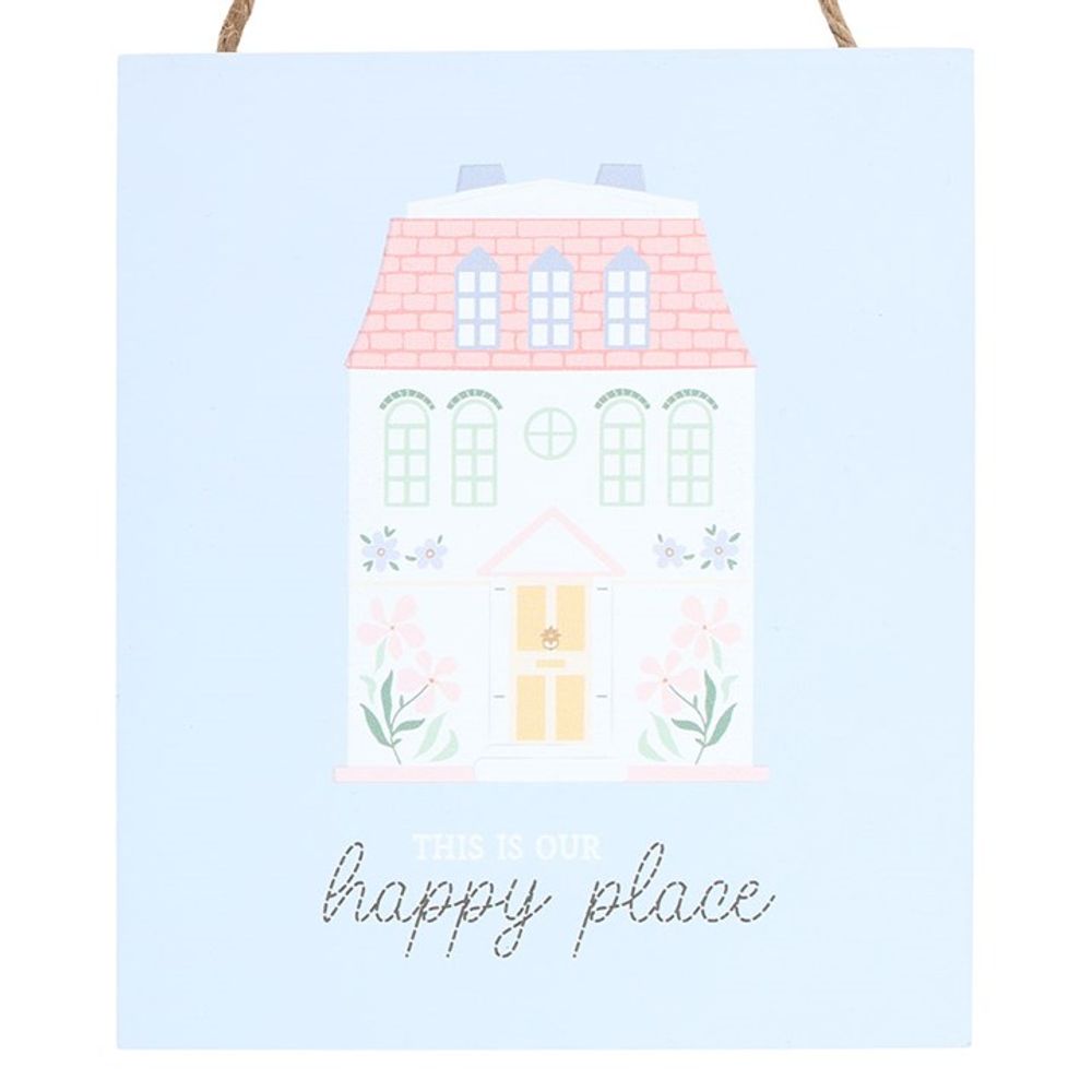 This Is Our Happy Place Pastel House Hanging Sign