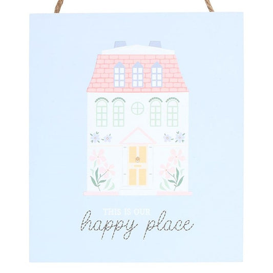 This Is Our Happy Place Pastel House Hanging Sign