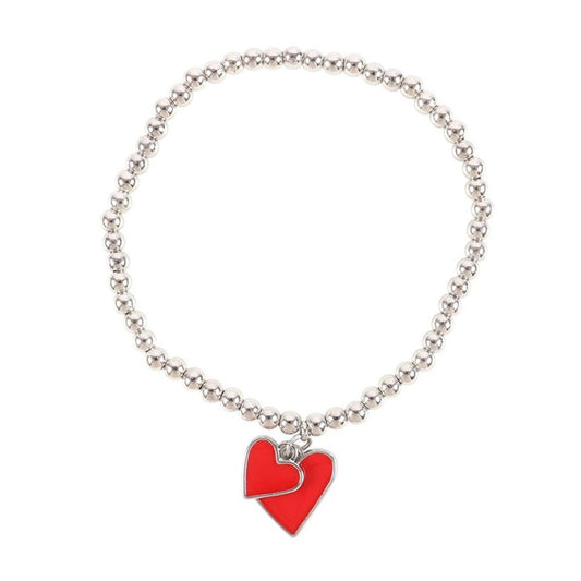 All You Need Is Love Beaded Heart Charm Bracelet