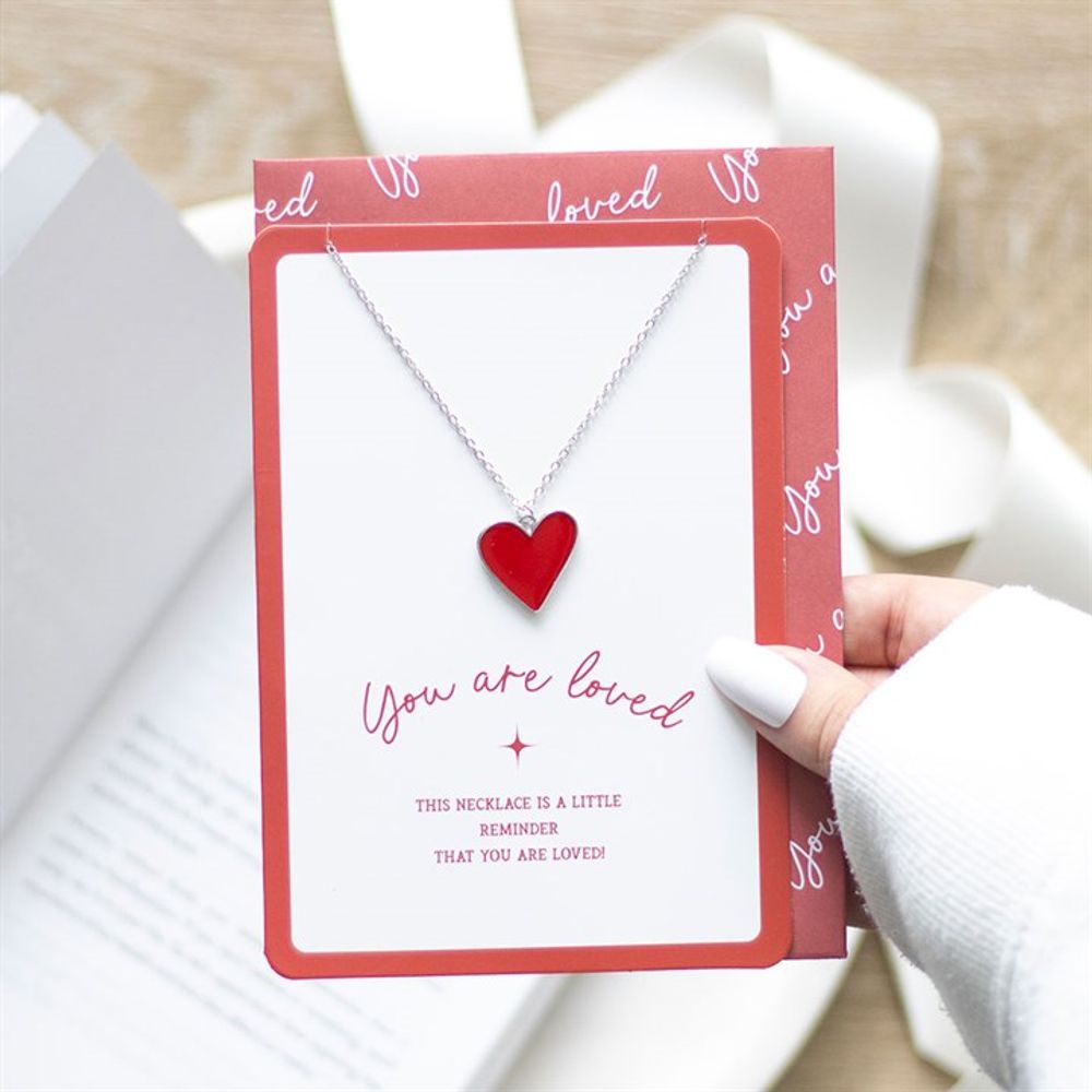 "You Are Loved" Heart Pendant Necklace Card