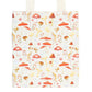 Mushroom Print Polycotton Tote Bag