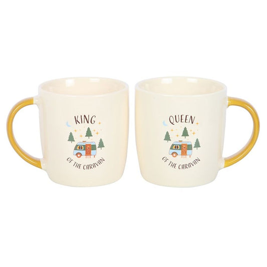 Camping King and Queen Couples Mug Set