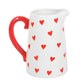 17cms Heart Print Ceramic Flower Jug