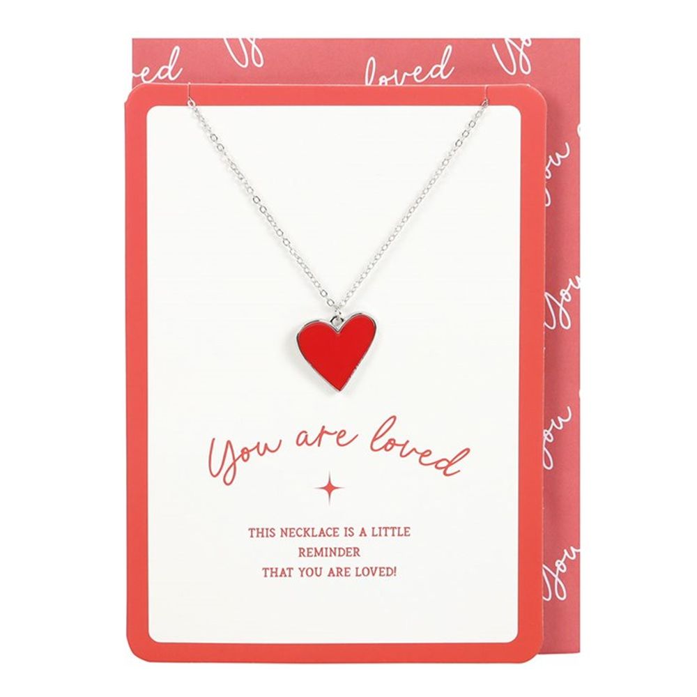 "You Are Loved" Heart Pendant Necklace Card