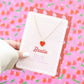 Bestie Enamel Heart Necklace Greeting Card