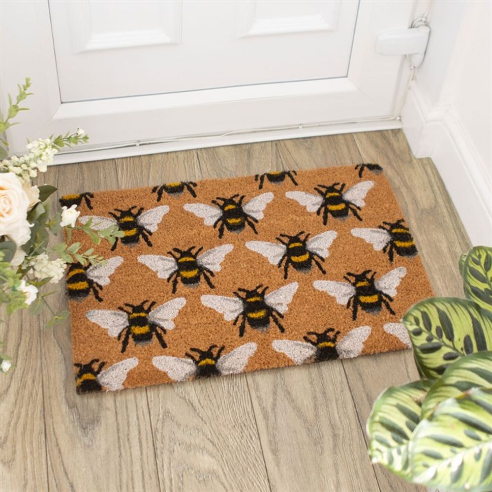 Natural Bee Print Doormat