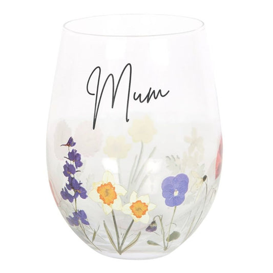 Mum Wildflower Stemless Glass