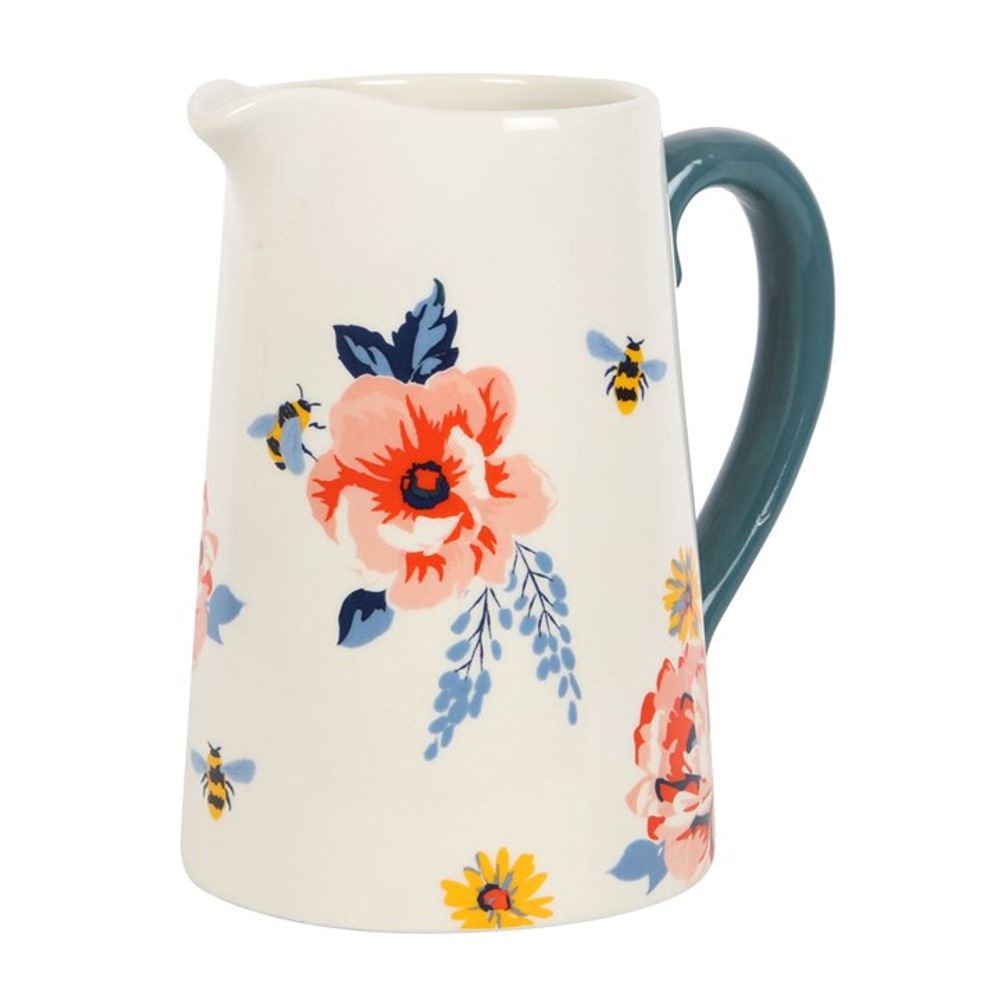 17cm Bee-utiful Floral Ceramic Flower Jug