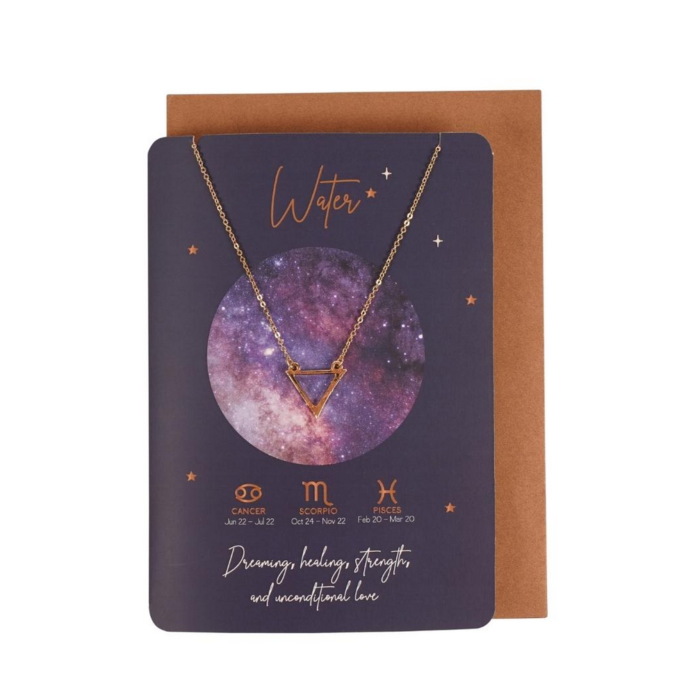 Water Element Zodiac Necklace Card