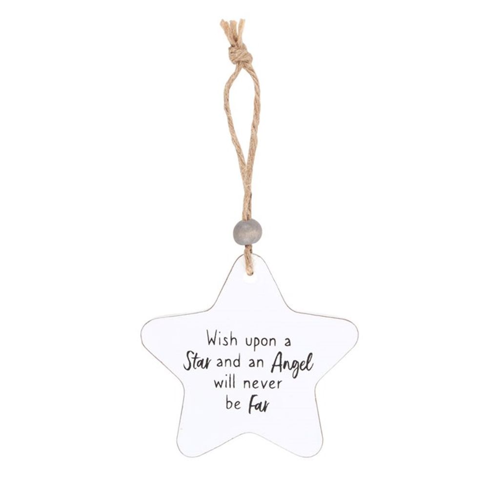 An Angel Will Never Be Far Hanging Star Sentiment Sign