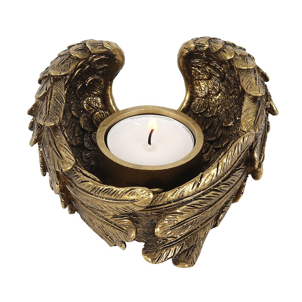 Vintage set of three brass angel wings candle holders - Curiosa Cabinet