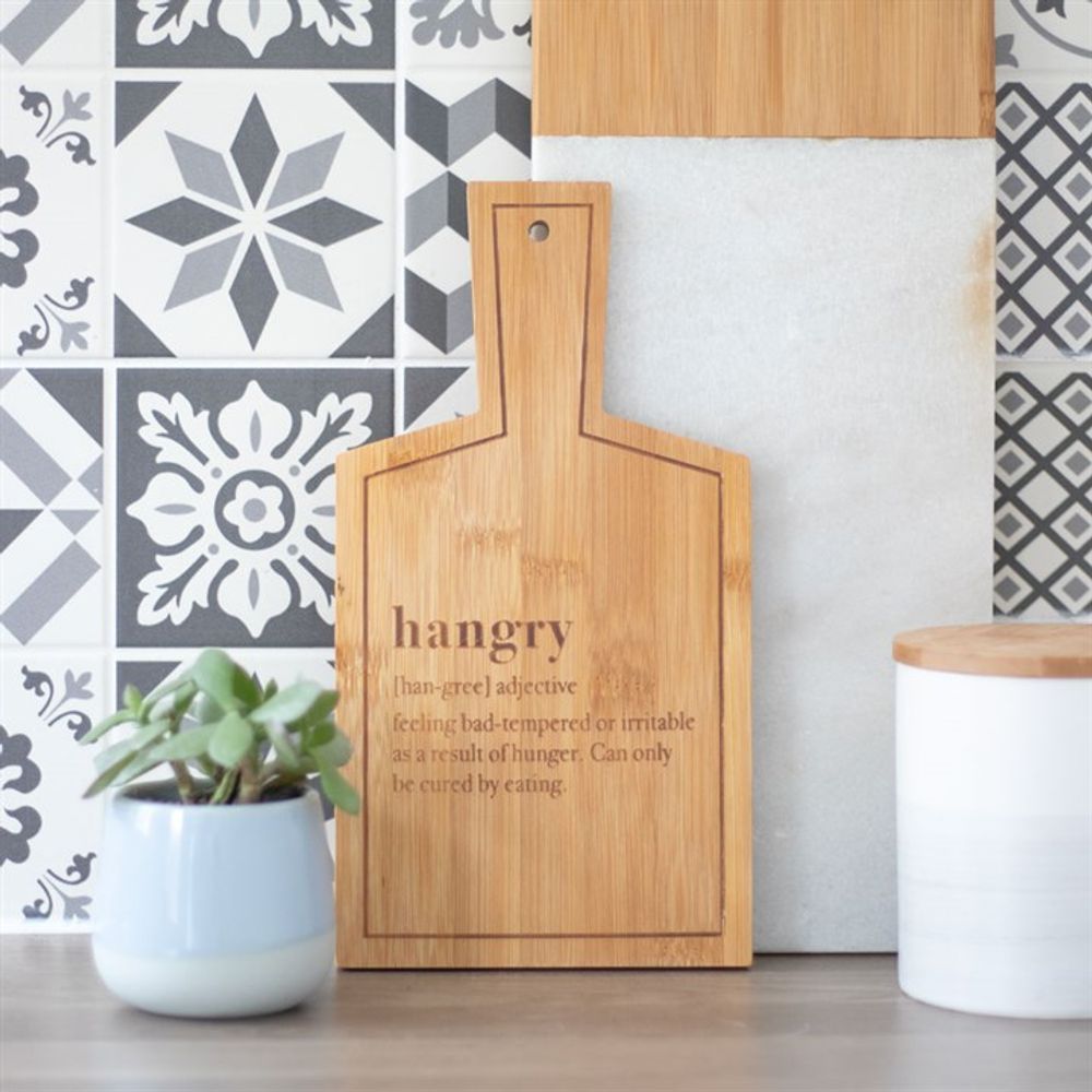 "Hangry" Small Bamboo Serving Board